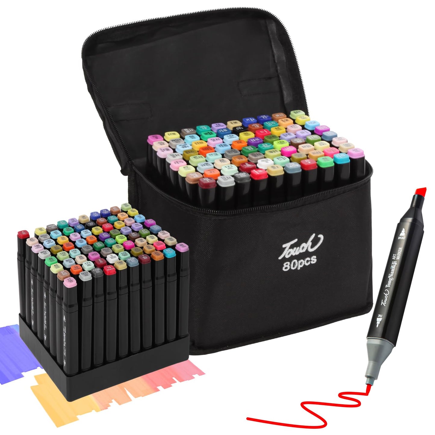 Set de 80 Marcadores Touch – Colores Vibrantes y Profesionales