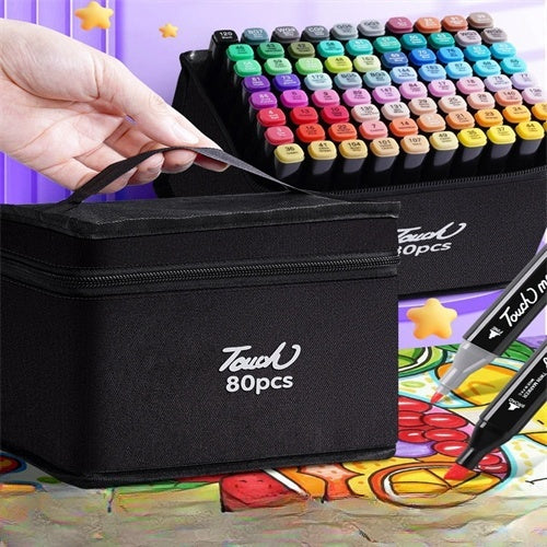 Set de 80 Marcadores Touch – Colores Vibrantes y Profesionales